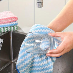 12pcs Coral Velvet Dishcloths Double Sided Dishwashing Towels Microfiber