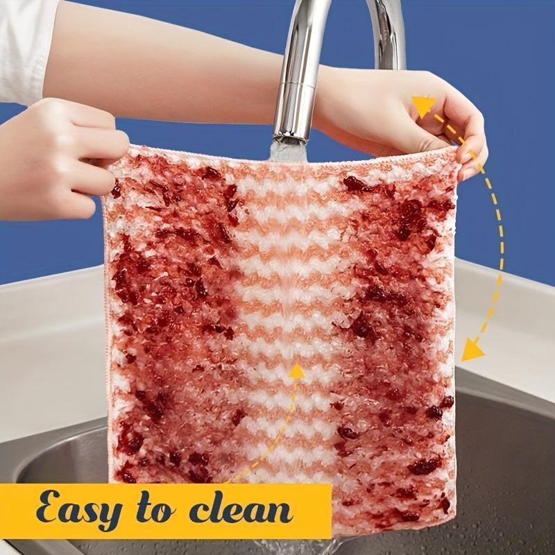12pcs Coral Velvet Dishcloths Double Sided Dishwashing Towels Microfiber