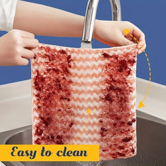 12pcs Coral Velvet Dishcloths Double Sided Dishwashing Towels Microfiber
