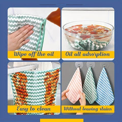 12pcs Coral Velvet Dishcloths Double Sided Dishwashing Towels Microfiber