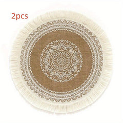 Boho Vintage Jute Placemat for Home Parties and Birthdays
