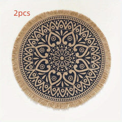 Boho Vintage Jute Placemat for Home Parties and Birthdays