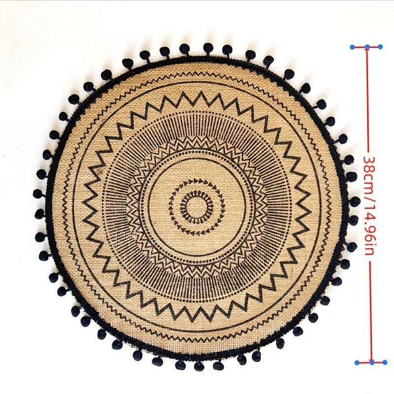 Boho Vintage Jute Placemat for Home Parties and Birthdays