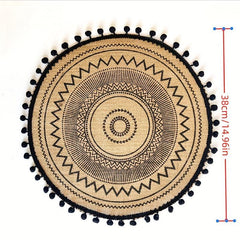 Boho Vintage Jute Placemat for Home Parties and Birthdays