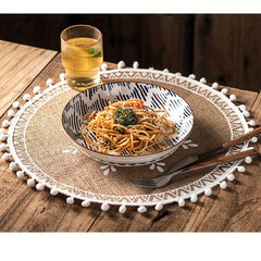 Boho Vintage Jute Placemat for Home Parties and Birthdays