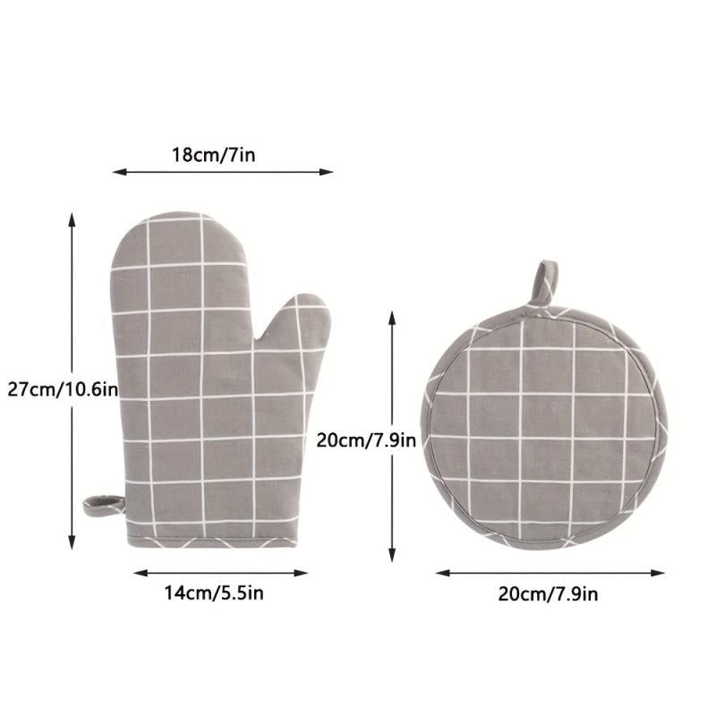 Kitchen Anti scalding Gadget Baking Oven Mitts and Pot Mat Heat Resistant