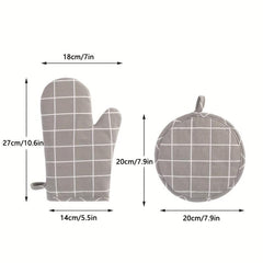 Kitchen Anti scalding Gadget Baking Oven Mitts and Pot Mat Heat Resistant