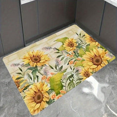 Boho Sunflower Kitchen Rug Anti-Fatigue Non-Slip Waterproof Mat