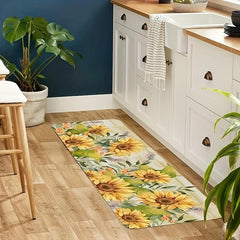 Boho Sunflower Kitchen Rug Anti-Fatigue Non-Slip Waterproof Mat