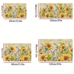 Boho Sunflower Kitchen Rug Anti-Fatigue Non-Slip Waterproof Mat