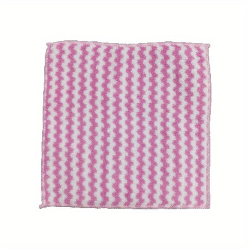 5pcs Microfiber Dishcloth Striped Absorbent Towel for Kitchen Cleaning