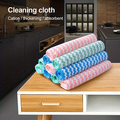 5pcs Microfiber Dishcloth Striped Absorbent Towel for Kitchen Cleaning
