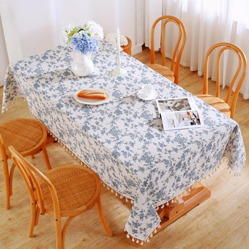 Stain Resistant Orchid Printed Tablecloth for Home Picnics