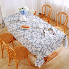 Stain Resistant Orchid Printed Tablecloth for Home Picnics