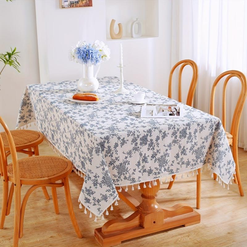 Stain Resistant Orchid Printed Tablecloth for Home Picnics