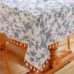 Stain Resistant Orchid Printed Tablecloth for Home Picnics