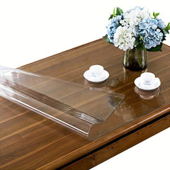 Polyester Square Tablecloth Desk Blotter Mat Clear Plastic Table Protector