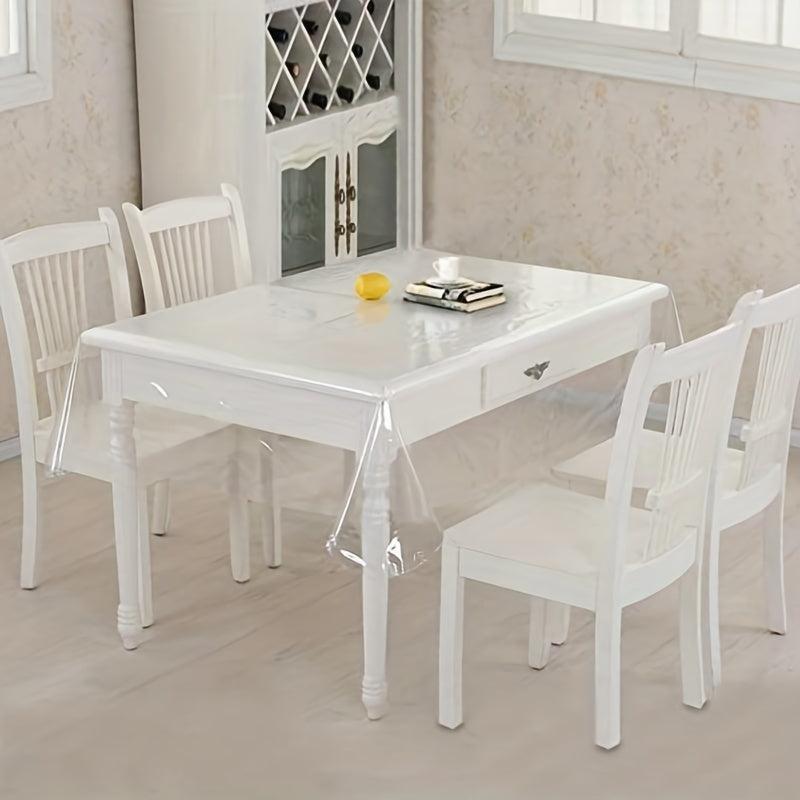 Polyester Square Tablecloth Desk Blotter Mat Clear Plastic Table Protector
