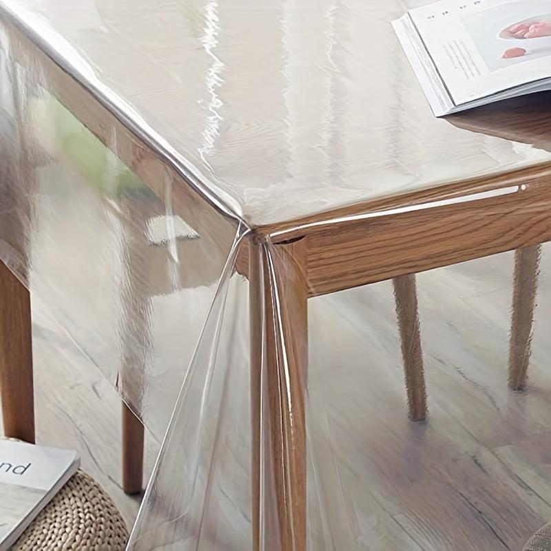 Polyester Square Tablecloth Desk Blotter Mat Clear Plastic Table Protector