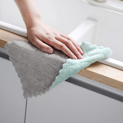10pcs Coral Velvet Microfiber Dish Cloths Soft Absorbent Stain Removing