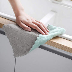 10pcs Coral Velvet Microfiber Dish Cloths Soft Absorbent Stain Removing