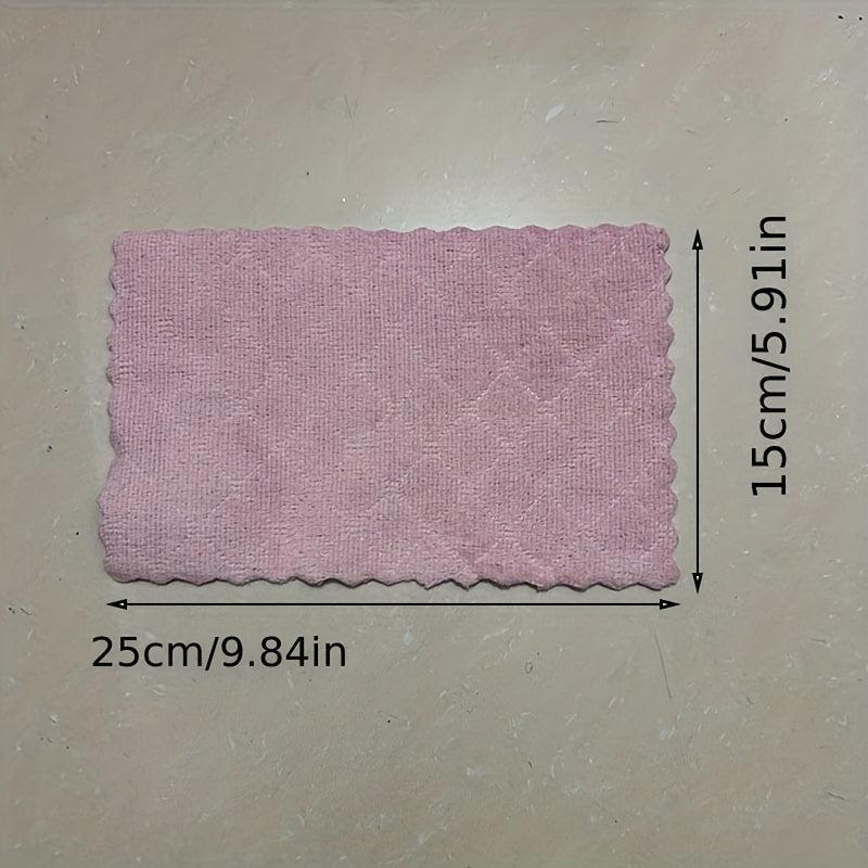 10pcs Coral Velvet Microfiber Dish Cloths Soft Absorbent Stain Removing
