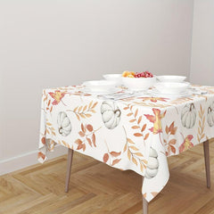 Autumn Table Cloth Waterproof Fall Pumpkin Orange Maple Leaf Decoration