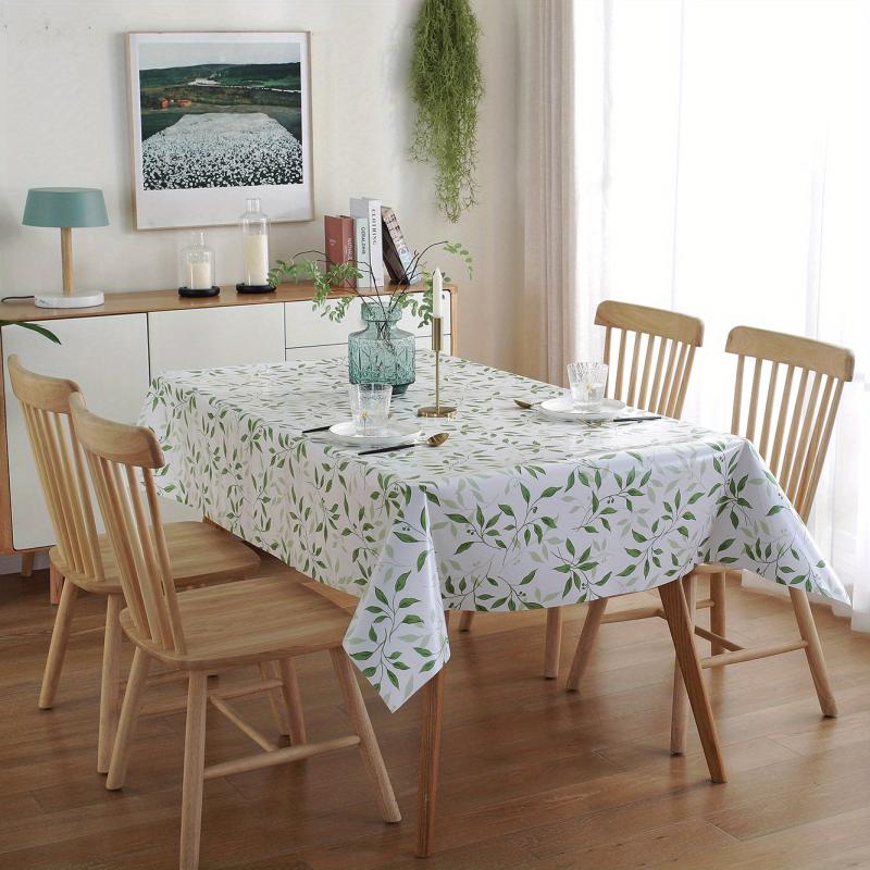 Waterproof Leaf PVC Tablecloth for Living Room Coffee Table Dust proof Decorativ