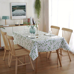 Waterproof Leaf PVC Tablecloth for Living Room Coffee Table Dust proof Decorativ