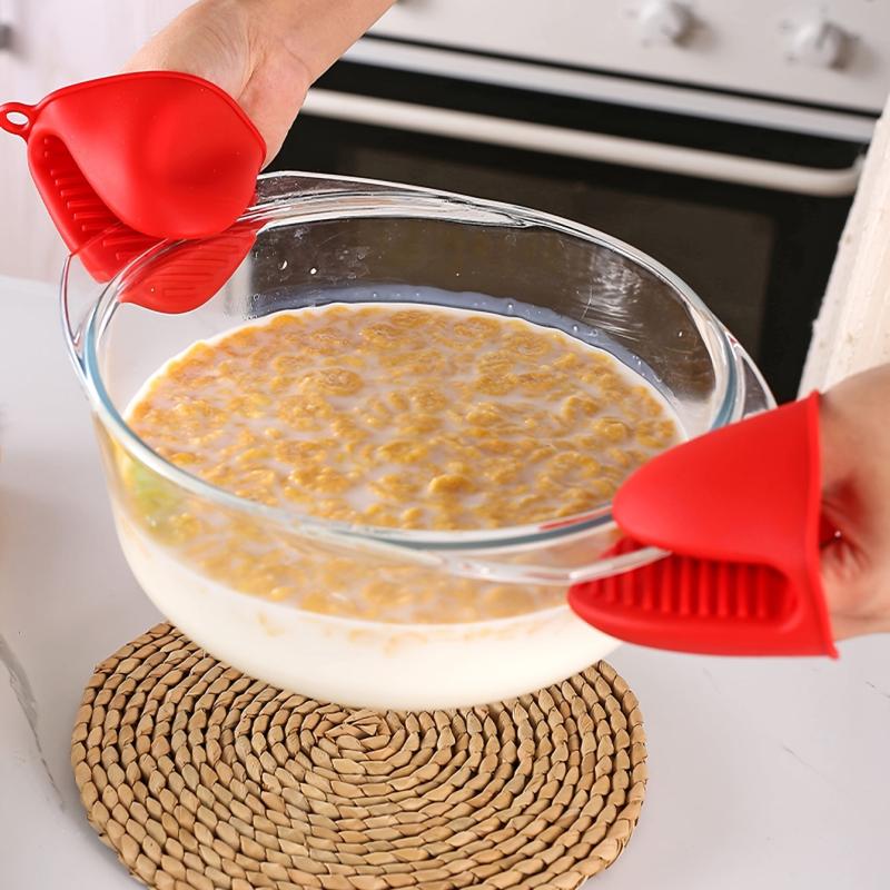 2pcs Silicone Cooking Pinch Grips Anti-scalding Heat-resistant Gloves