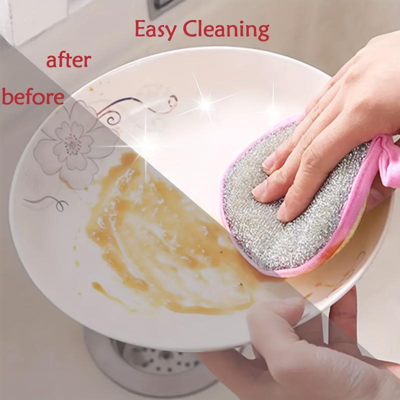 Double Sided Dishwashing Sponge Set Household Cleaning Tools