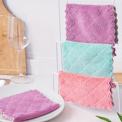 10pcs Microfiber Dish Cloths Absorbent Daily Cleaning Rags Kitchen Supplies