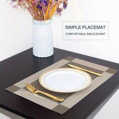 6pcs Rectangle PVC Placemats Heat Insulation Dining Table Mats