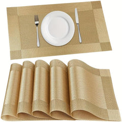 6pcs Rectangle PVC Placemats Heat Insulation Dining Table Mats