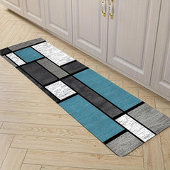 Geometric Pattern Kitchen Rugs Absorbent Non Slip