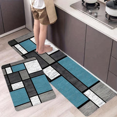 Geometric Pattern Kitchen Rugs Absorbent Non Slip