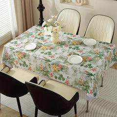 Floral Pattern PVC Table Cloth Waterproof Rectangle Table Cover