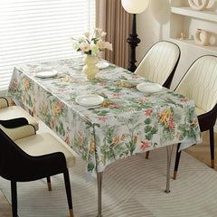 Floral Pattern PVC Table Cloth Waterproof Rectangle Table Cover