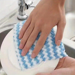 3pcs Microfiber Striped Dish Cloths Coral Velvet Double sided Towels