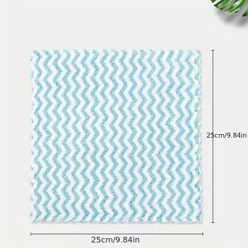 3pcs Microfiber Striped Dish Cloths Coral Velvet Double sided Towels
