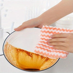 3pcs Microfiber Striped Dish Cloths Coral Velvet Double sided Towels