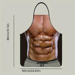 Funny Muscle Man Apron Waterproof Cooking Bib for Kitchen