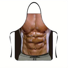 Funny Muscle Man Apron Waterproof Cooking Bib for Kitchen