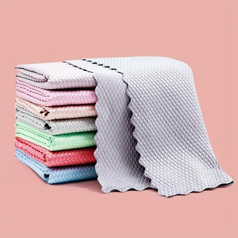 Fish Scale Rag Scouring Pad Dish Towel for Sink Kitchen Stove
