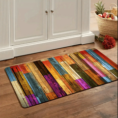 Colorful Kitchen Rug Flannel Absorbent Non Slip Floor Mat