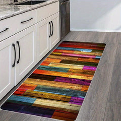 Colorful Kitchen Rug Flannel Absorbent Non Slip Floor Mat