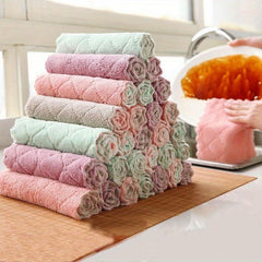 12pcs Microfiber Dish Cloths Soft Absorbent Towels Stain Removal