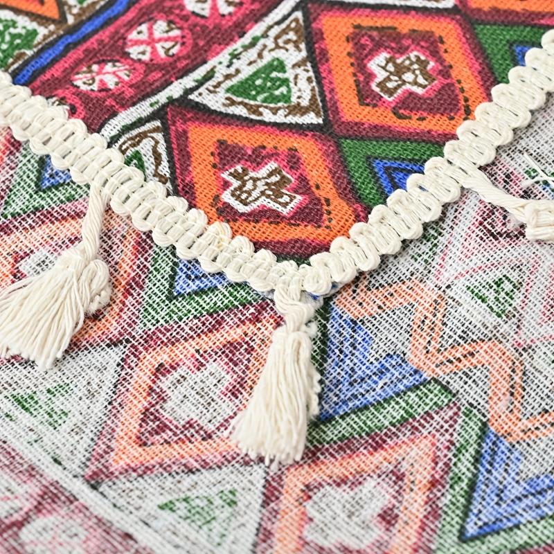 Bohemian Style Tassel Lace Tablecloth Waterproof Table Cover