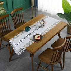 Polyester Embroidery Lace Table Runner for Wedding Holiday Decor