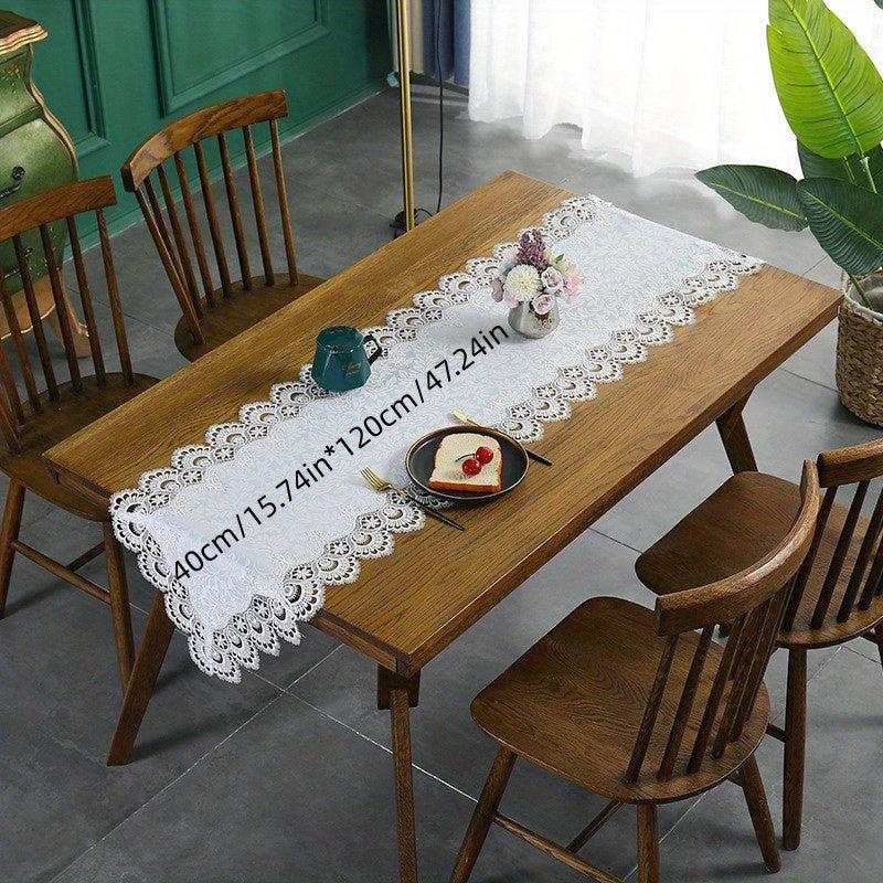 Polyester Embroidery Lace Table Runner for Wedding Holiday Decor